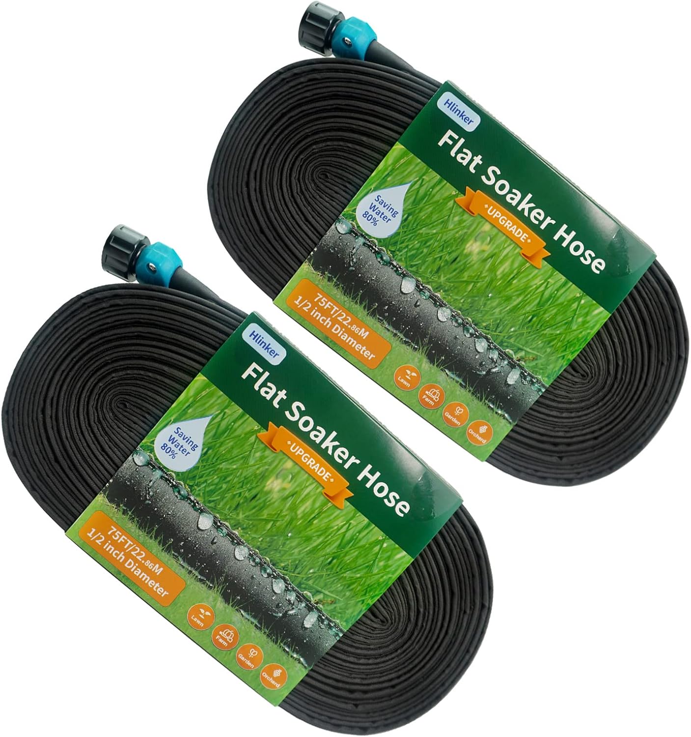 Flat Soaker Hose 150FT for Garden Beds - Efficient Watering Solution