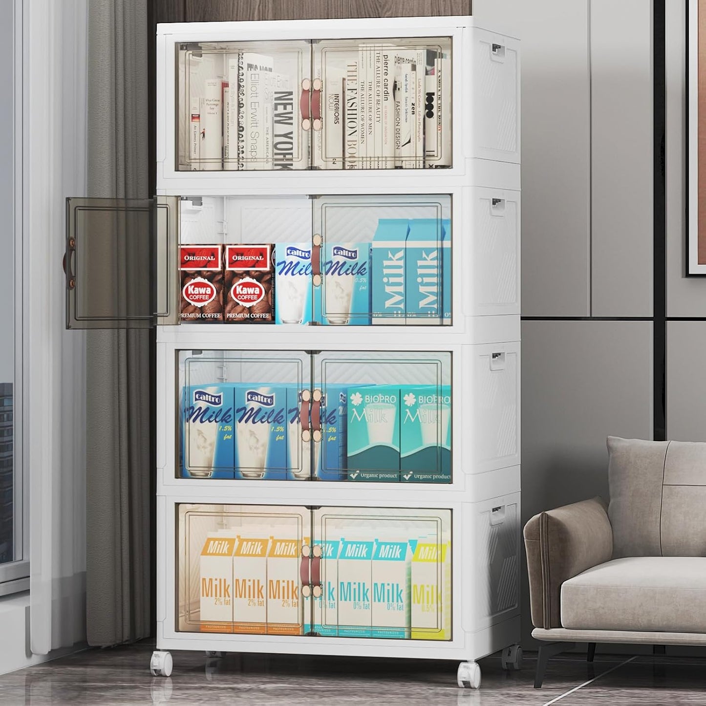 Extra Large Stackable Storage Bins with Lids & Wheels for Home