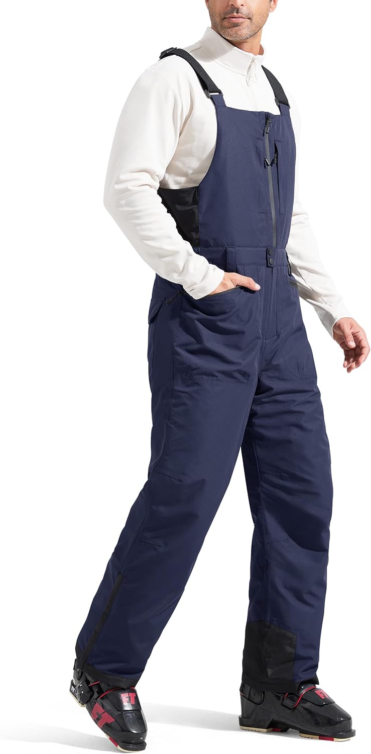 FREE SOLDIER Men's Insulated Waterproof Snow Bibs for Winter Fun