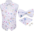 Mens Christmas Suit Vest Holiday Waistcoat and Bowtie Set - Festive