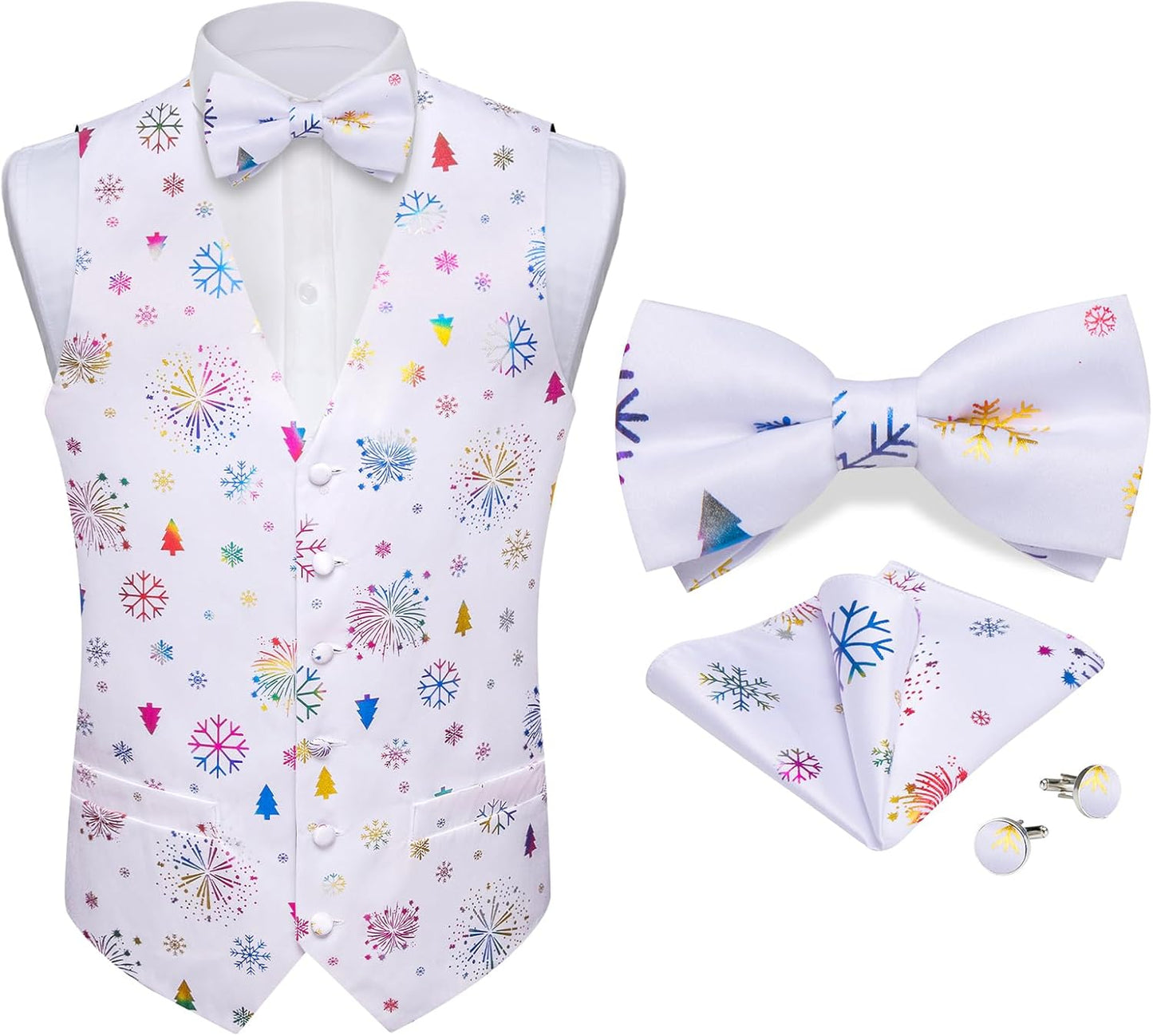 DiBanGu Mens Christmas Suit Vest Set for Stylish Holiday Parties