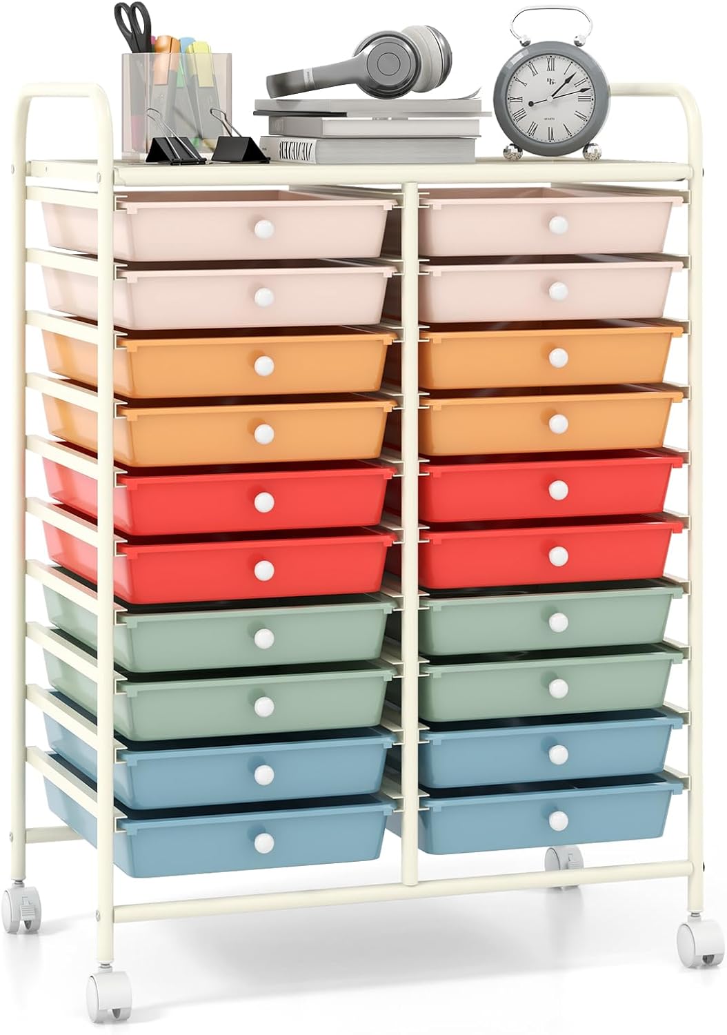 Giantex 20 Drawers Rolling Cart for Organized Storage Solutions