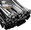 Zip Ties 16 in 1000 Pack, 60 lb Tensile Strength - Reliable Bulk Cable