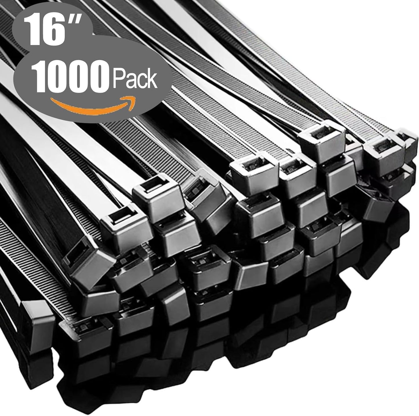 1000-Pack 16 Black Zip Ties: Ultra-Strong Paloka Brand for Indoor & Outdoor Use