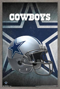 Dallas Cowboys Helmet 16 Wall Poster - Framed Barnwood, Bold Gloss