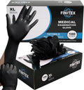 6.3mil Black Nitrile Disposable Gloves - 100/1000 PCS Pack Durable Fit