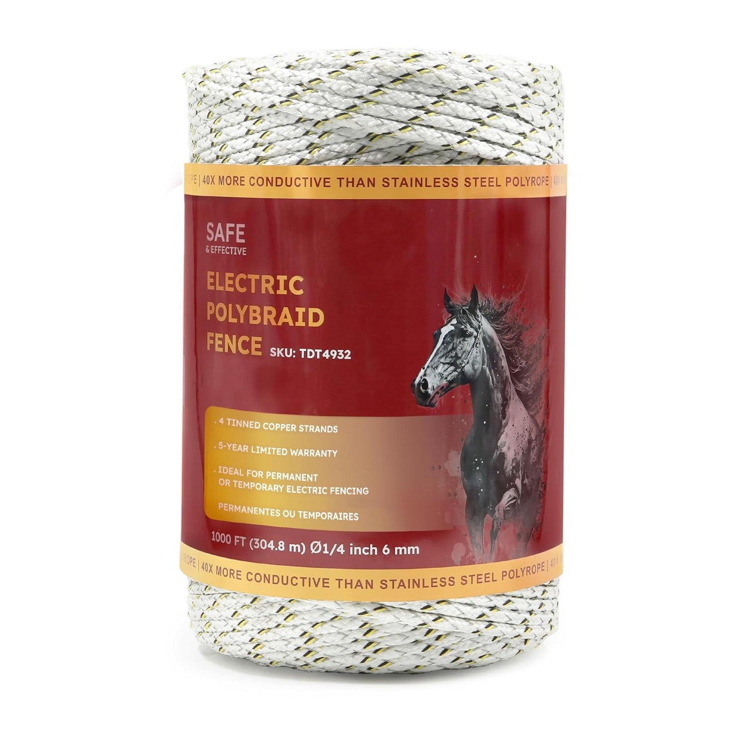 Electric Fence Wire 1000 ft for Livestock Containment and Safety