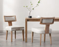 HNY Mid Century Modern Dining Chairs Set of 2 - Grey PU Leather
