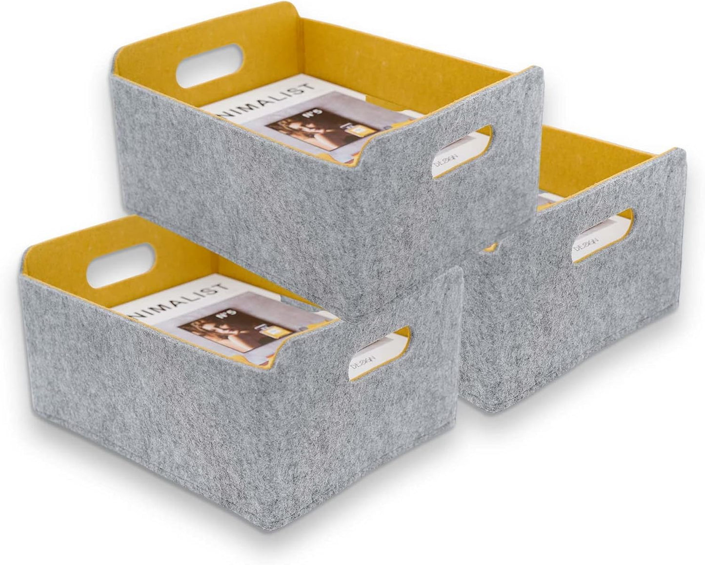 Welaxy Collapsible Felt Storage Baskets for Kids and Toys