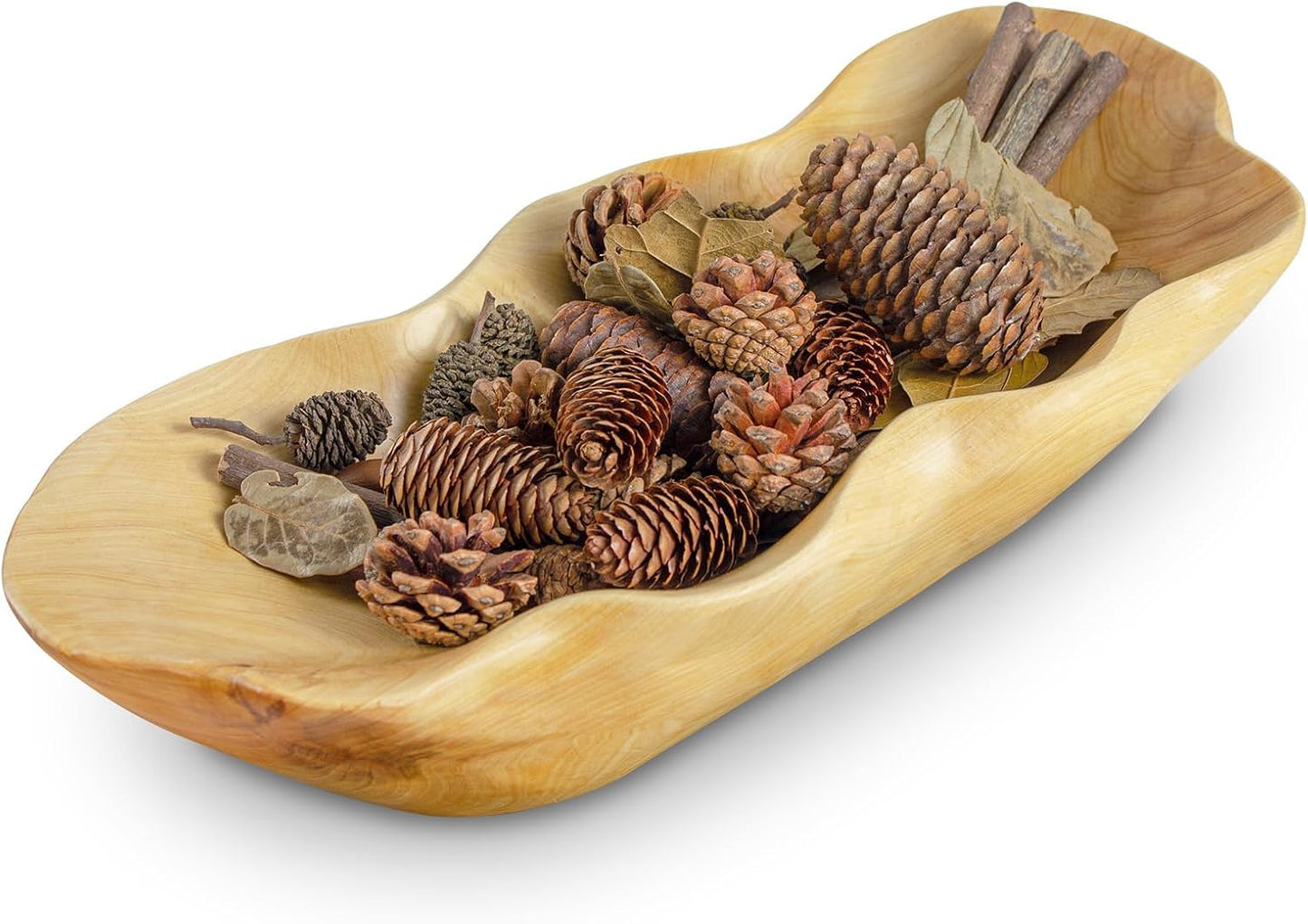 Handcrafted Wooden Fruit Bowl - Natural Decorative Kitchen Bowl