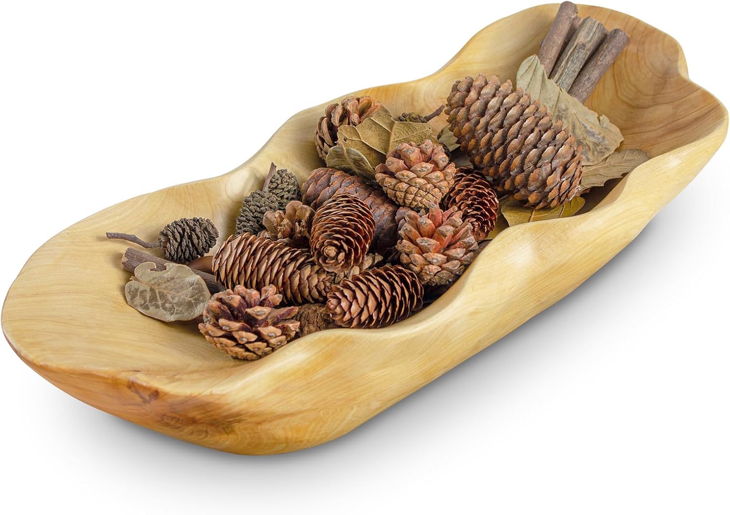 Handcrafted Wooden Fruit Bowl - Natural Decorative Kitchen Bowl