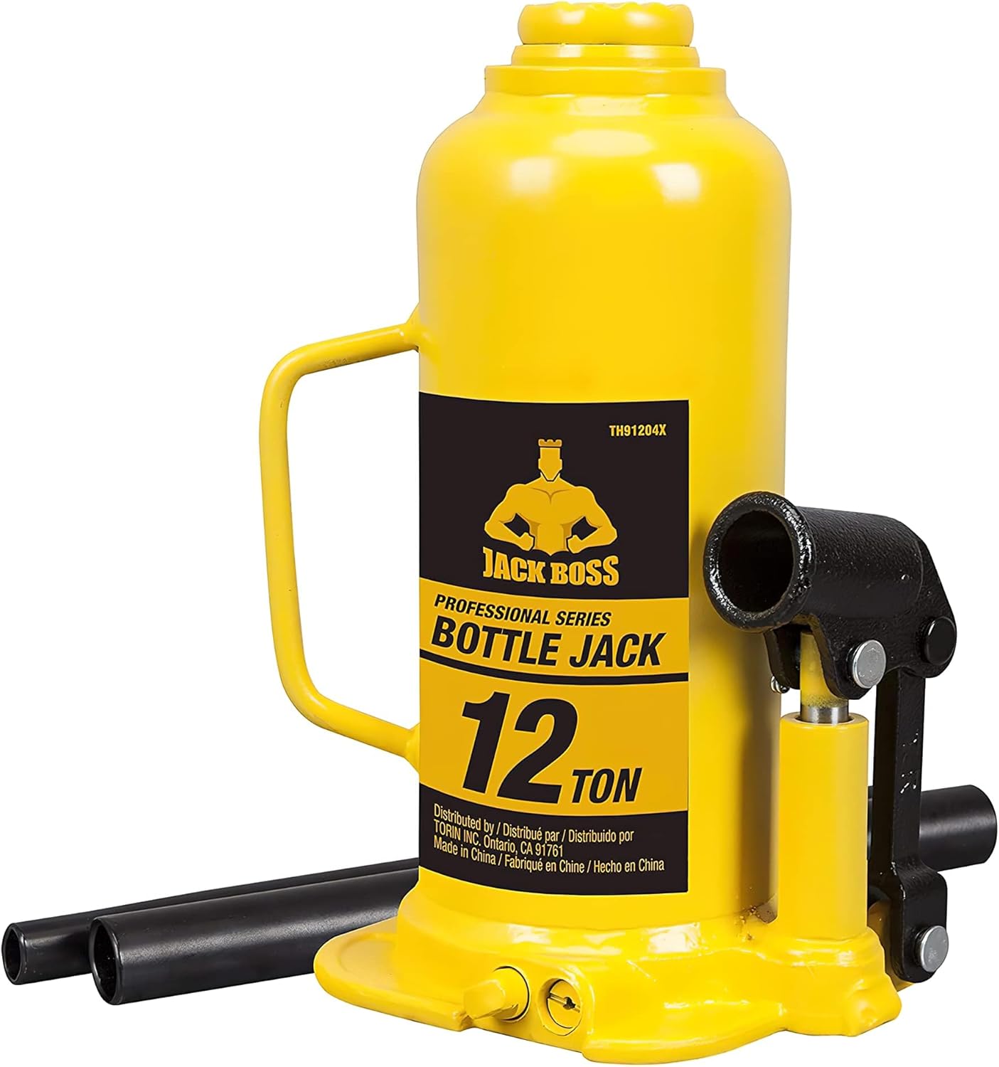 Torin Hydraulic Welded Bottle Jack 12 Ton for Cars and SUVs