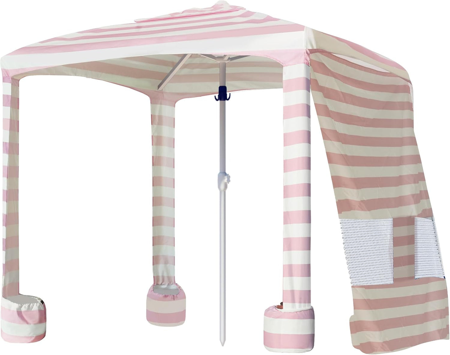 AMMSUN Beach Cabana Tent - Easy Setup, Elegant Pink Canopy