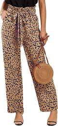 SySea Womens High Waisted Leopard Palazzo Pants - Flattering Wide Leg
