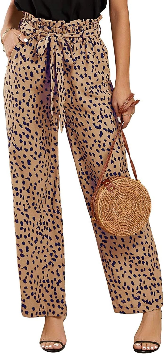 Stylish High Waisted Leopard Print Palazzo Pants for Women