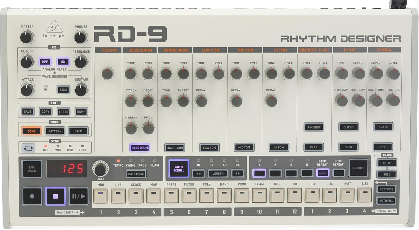 Behringer RD-9 Analog Drum Machine with 11 Sounds and MIDI