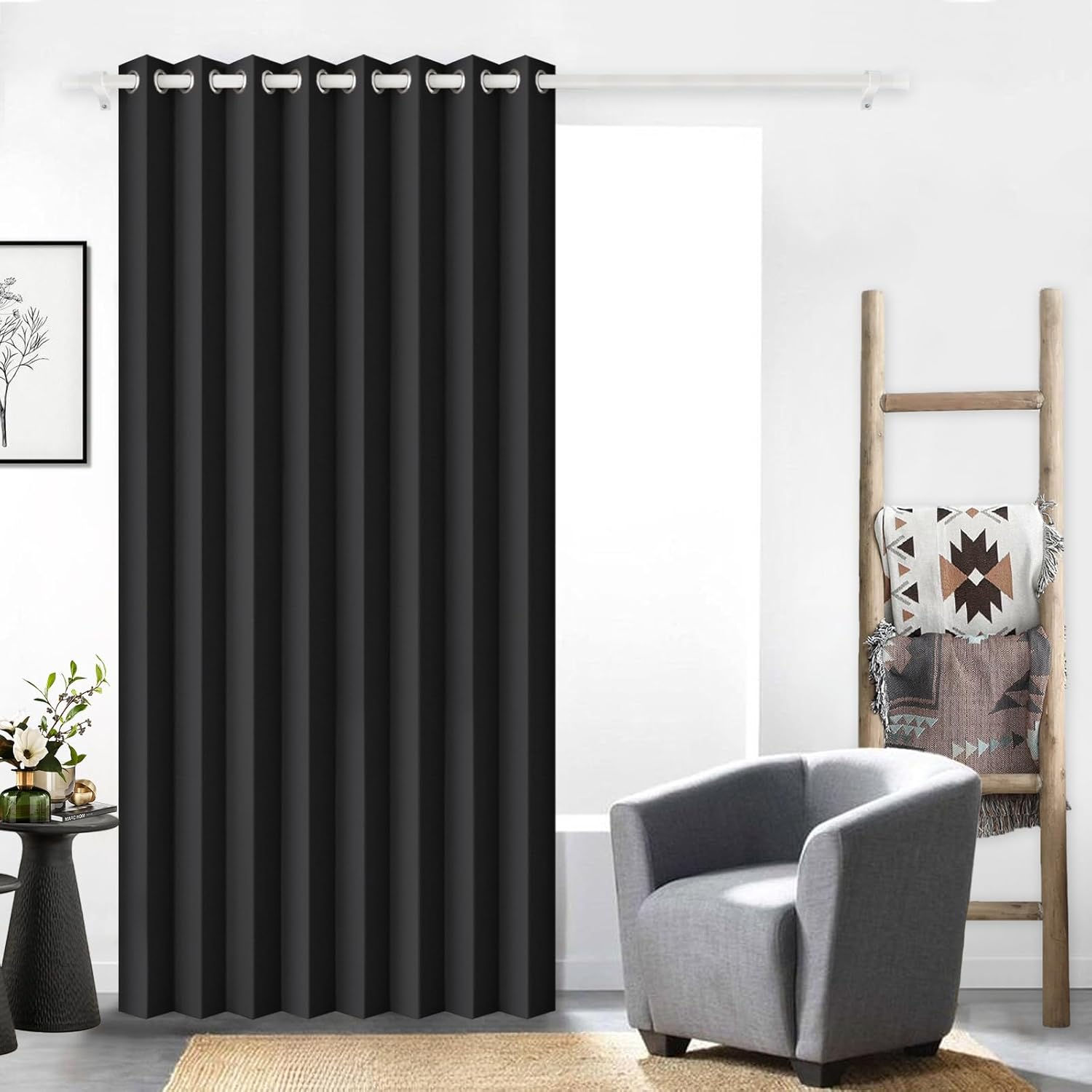 Magnetic Closure Window Curtain - 100% Blackout Privacy Drapes