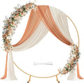 Round Balloon Arch Kit 6.8ft Metal Golden Circle - Easy Photo Backdrop