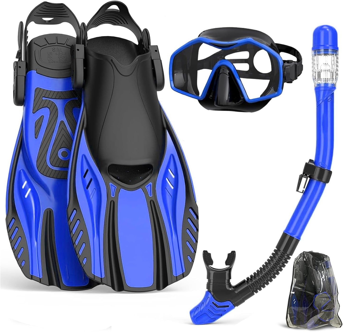 Snorkeling Gear for Adults with Panoramic View and Travel Bag