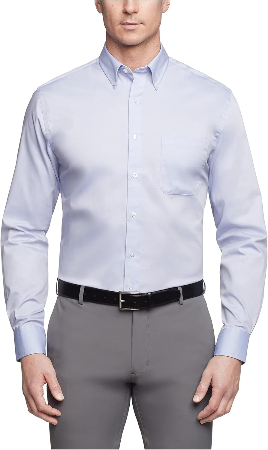 Van Heusen Men's Dress Shirt Regular Fit Pinpoint Solid Review