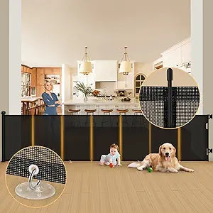 Extra Wide Retractable Baby Gate 35in Tall for Doorways and Stairs