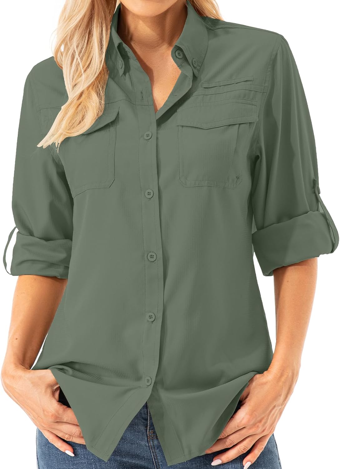 Womens UPF 50+ UV Sun Protection Long Sleeve Outdoor Shirts