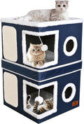 2-Story Cat House for Indoor Cats - Cozy Cat Condo Furniture