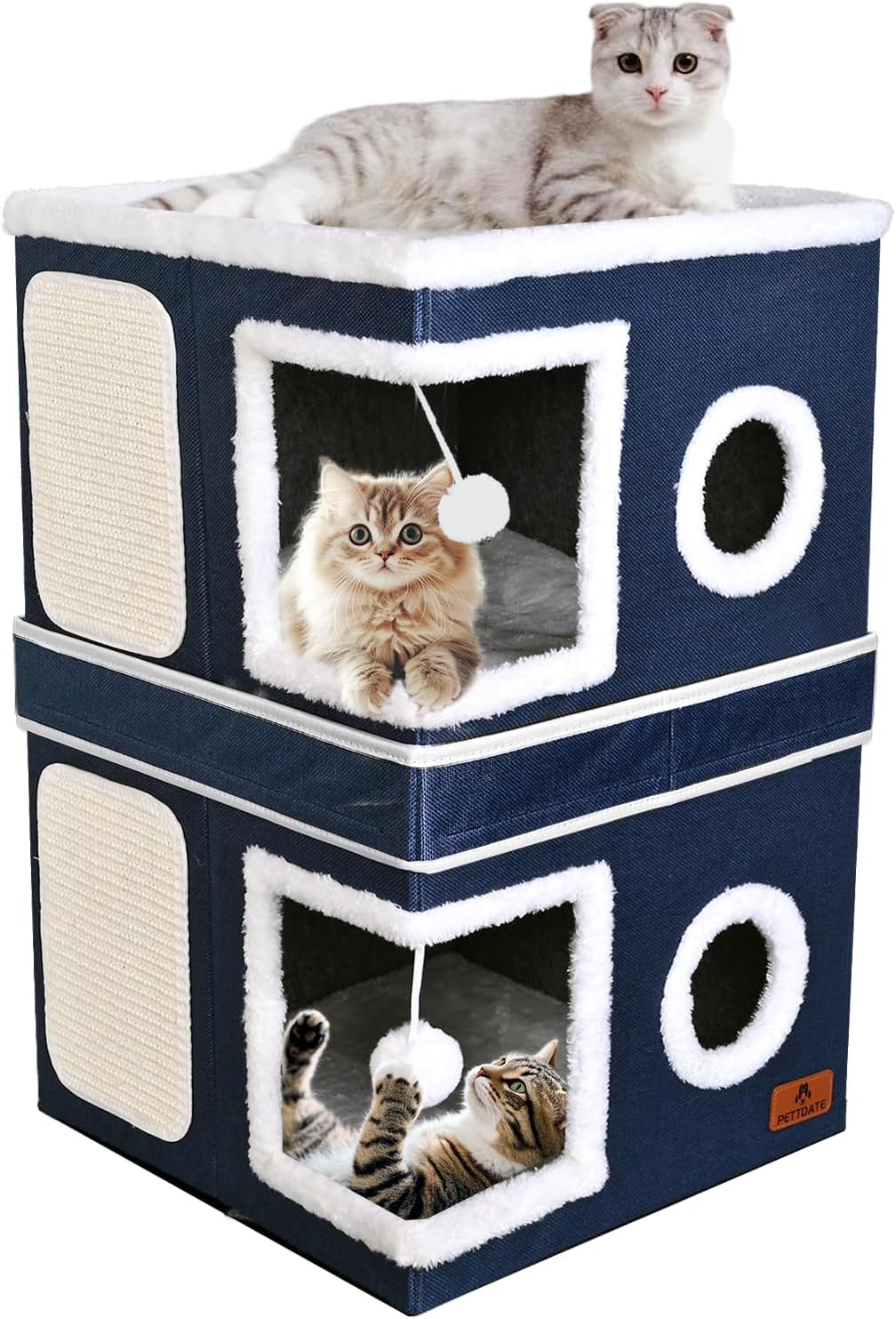 2-Story Cat House for Indoor Cats - Cozy Cat Condo Furniture
