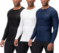 DEVOPS 3 Pack Men's UPF 50+ Long Sleeve Compression Shirts warm