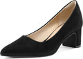 Pointed Toe Pumps for Women 2 in Chunky Block Low Heels - Comfortable