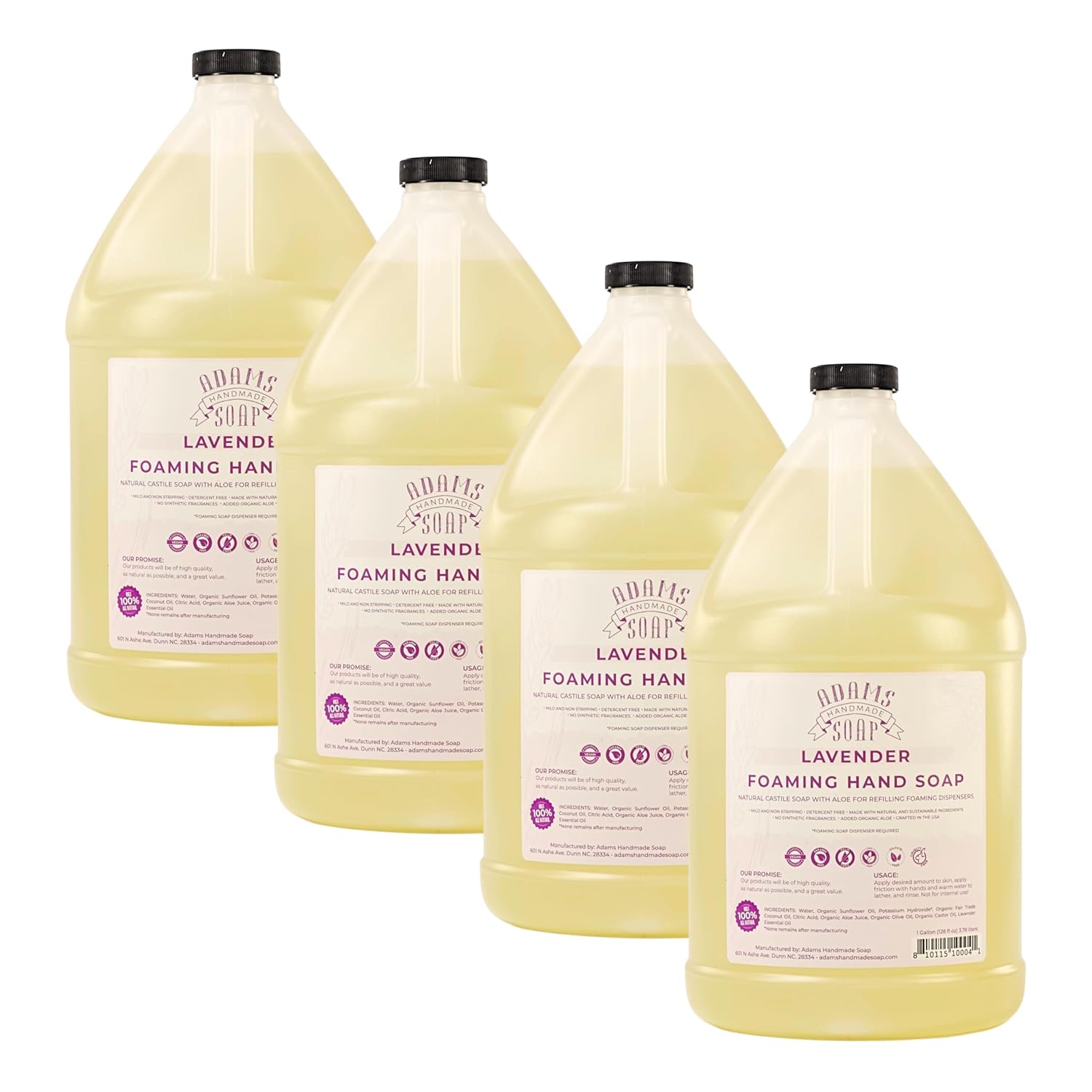 Adams Handmade Soap Liquid Foaming Soap 1 Gal - Lavender Pack