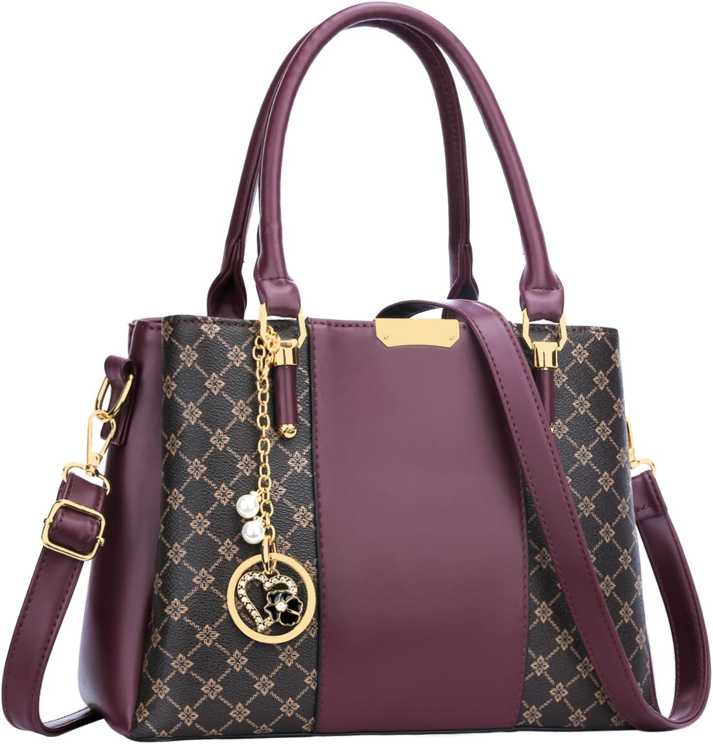 KKXIU 3 Compartment Handbags for Women 12in x 5in x 8.7in