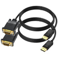 Enhanced Video Clarity, 6ft 2-Pack, DisplayPort to VGA Cable, UV-CABLE