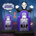 5.5FT Halloween Inflatable Tombstone Grim Reaper - Animated Yard Decor