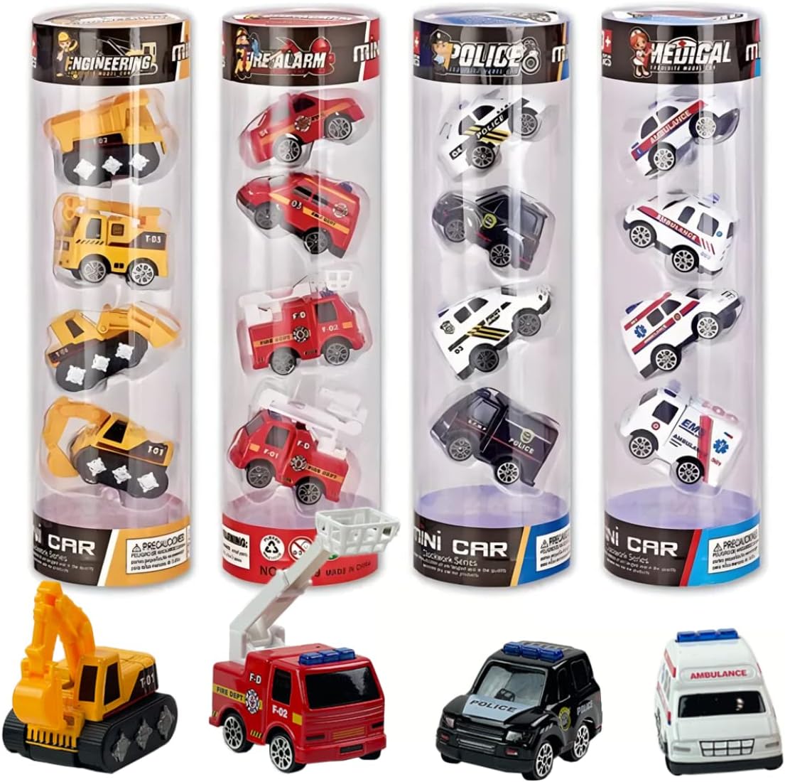 Premium Diecast Toy Car Set - 16 Fun Vehicles, Perfect Party Favors!