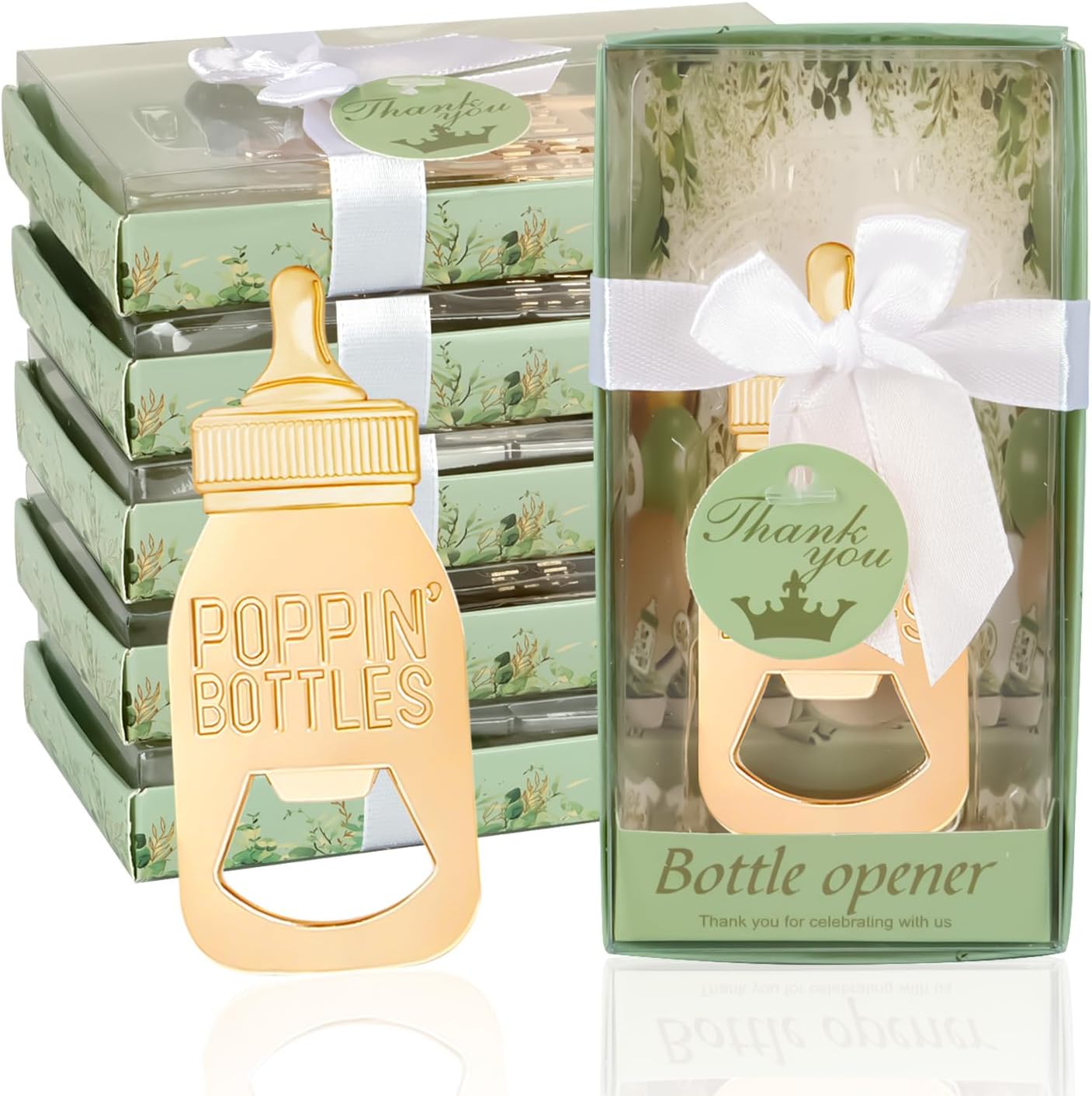 50Pack Poppin Bottle Openers for Baby Shower Favors Gifts