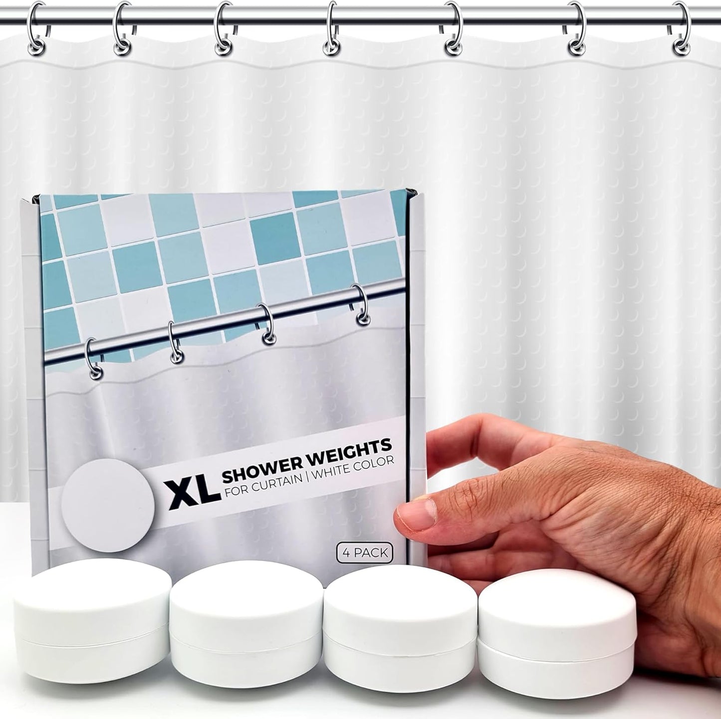 Extra Heavy Magnetic Shower Curtain Weights for Splash-Free Bath