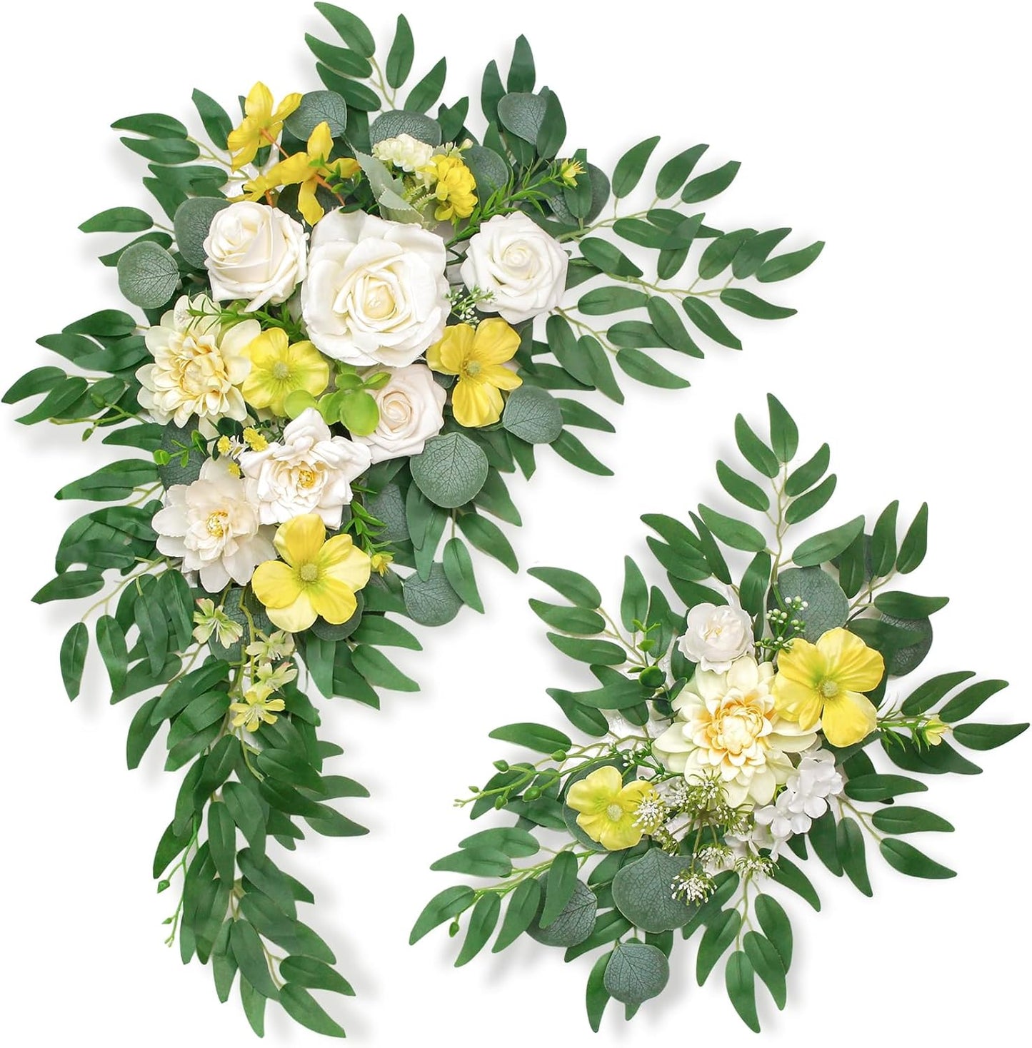 Pack of 2 Wedding Arch Decorations with Beautiful Floral Swag