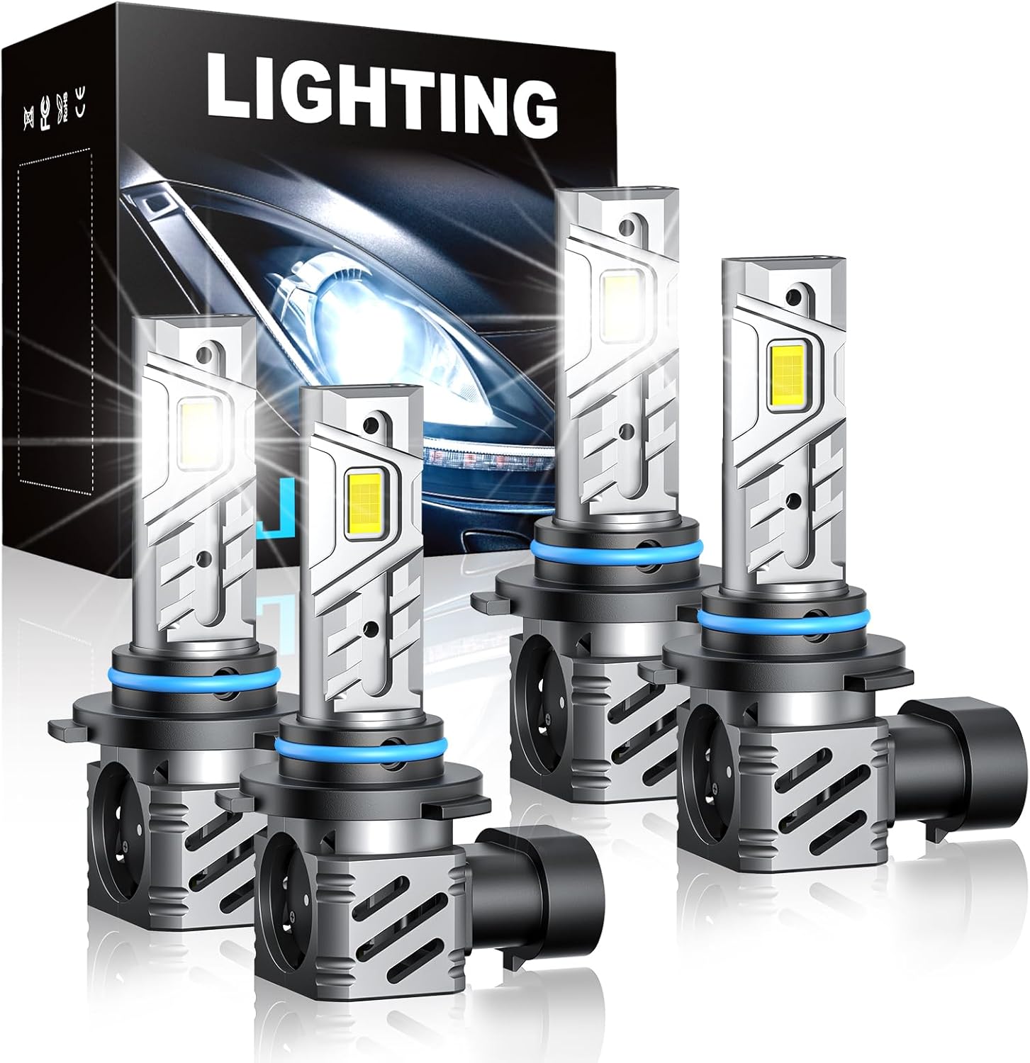 RCJ 9005/HB3 9006/HB4 Fog Light Bulbs Combo for Brightness
