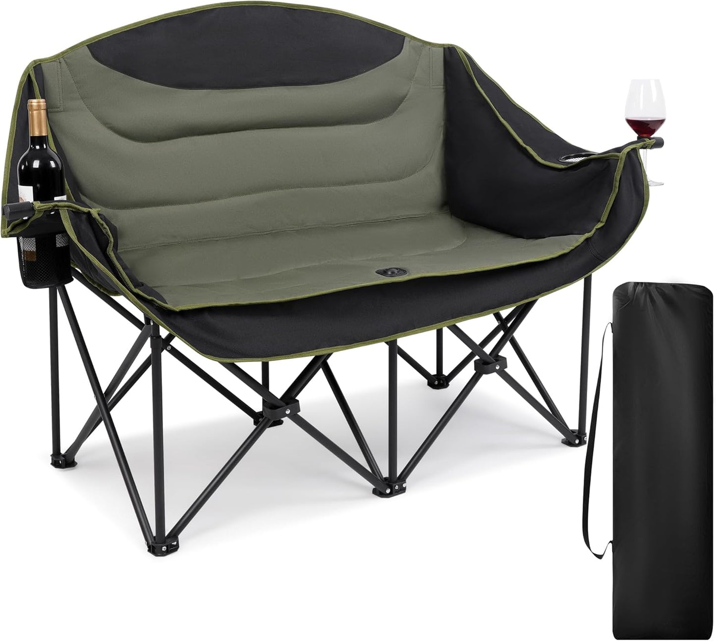 650LBS Heavy Duty Double Camping Chair - Ultimate Comfort & Strength
