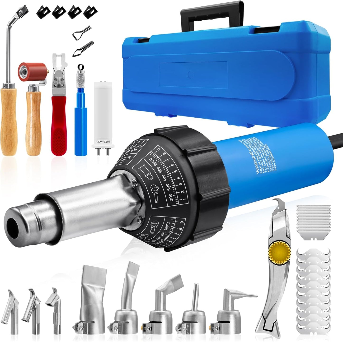 Hot Air Plastic Welder 1600W with Complete Accessories for Roofing