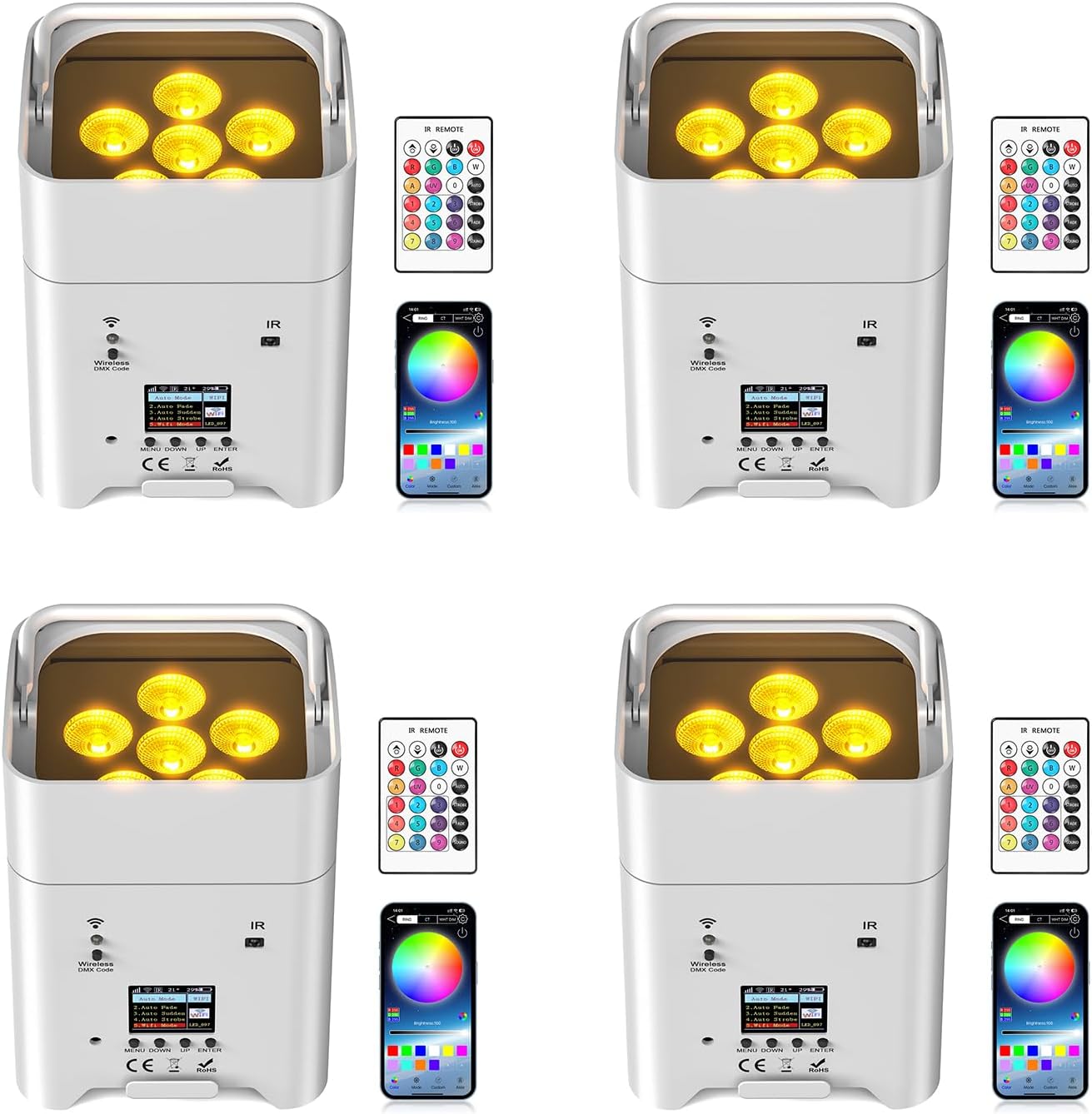 9600mAh Wireless Uplights for Stunning Stage Lighting Effects