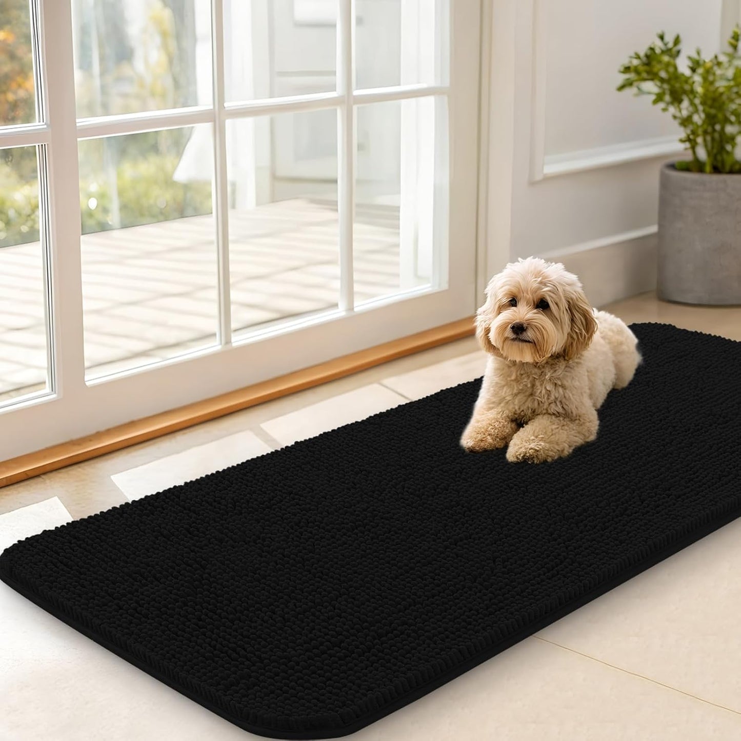 OLANLY Dog Door Mat Absorbs Moisture and Dirt for Paws