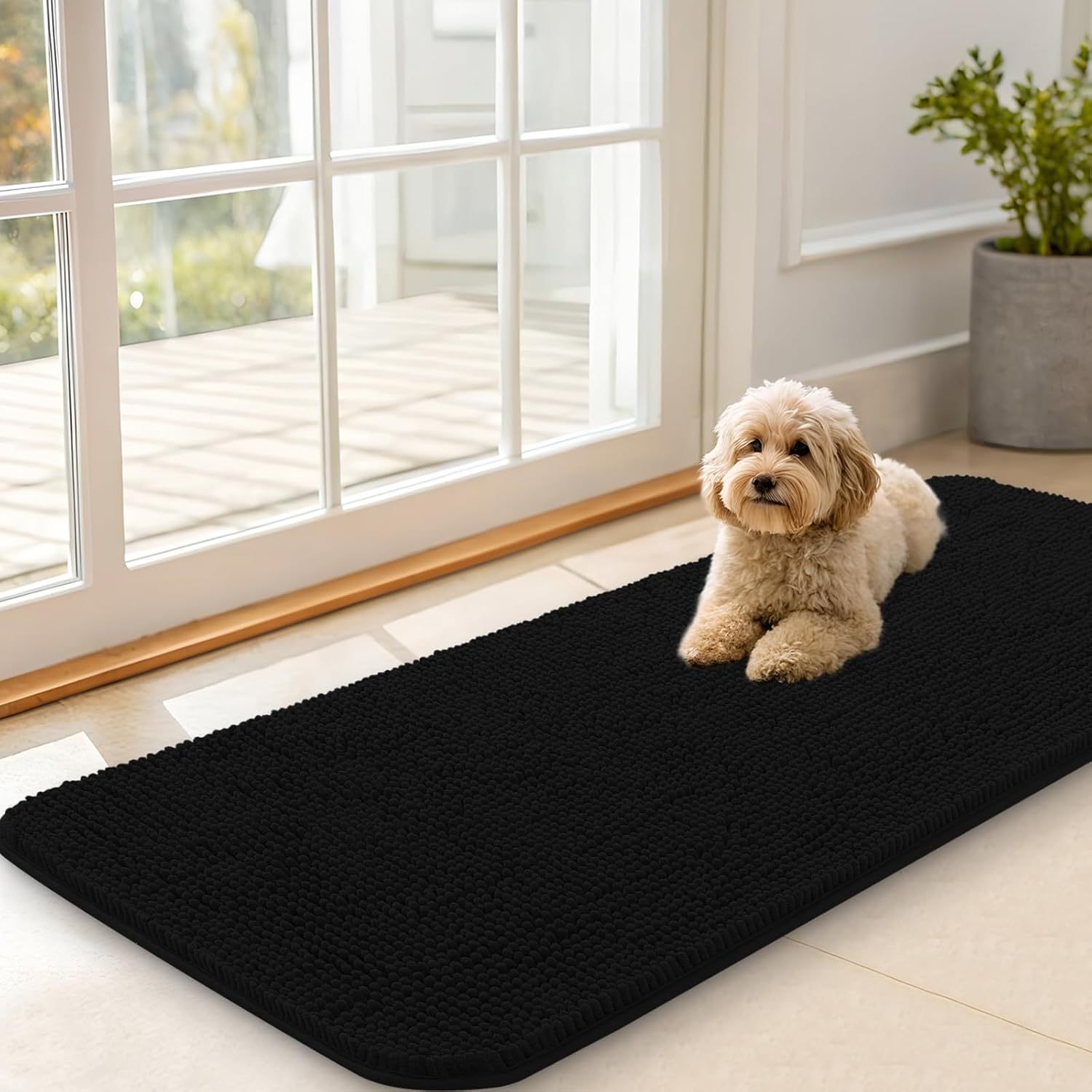 OLANLY Dog Door Mat Absorbs Moisture and Dirt for Paws