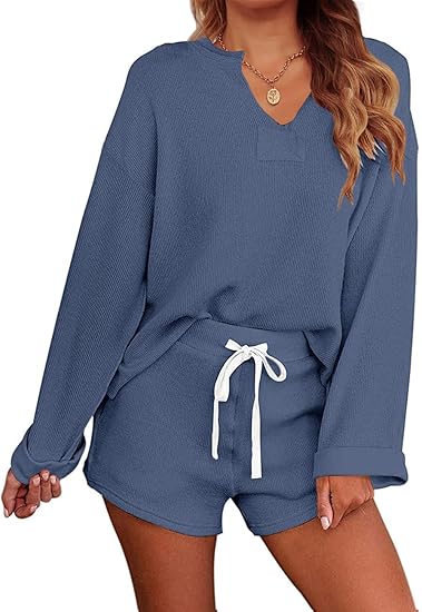 MEROKEETY Women's Long Sleeve Pajama Set for Cozy Sleepwear