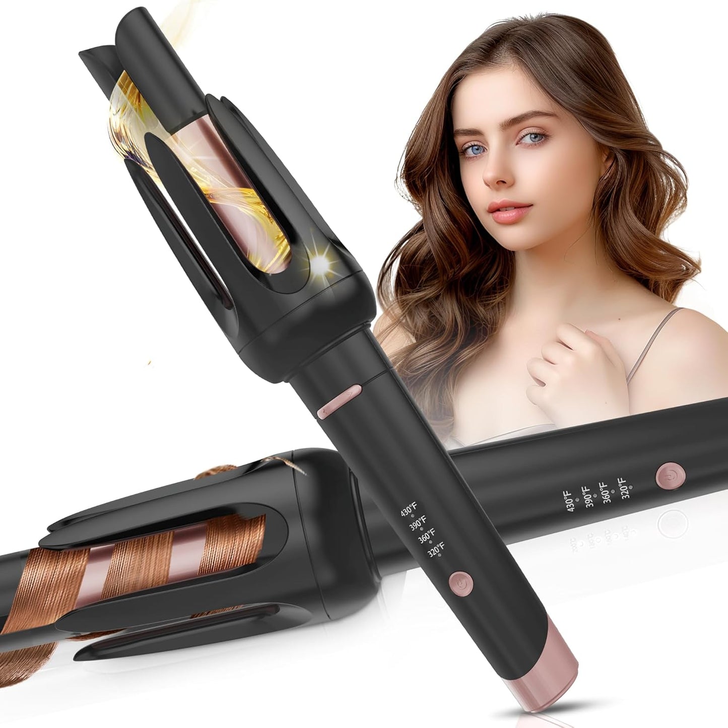 Automatic Hair Curler with 4 Temperature Settings for Styling