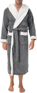 Men's Full Length Plush Fleece Robe - Soft Shu Velveteen Comfort