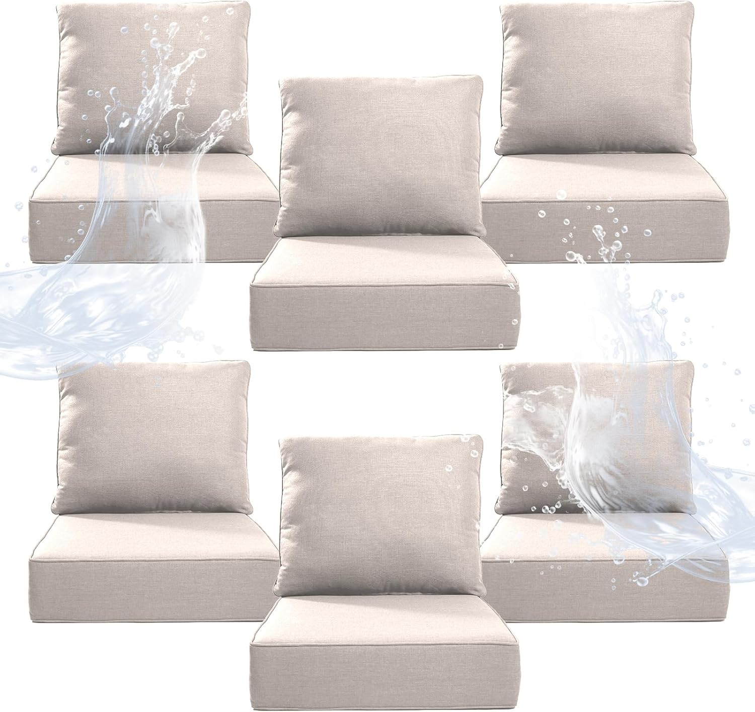 6in Thicker Outdoor Chair Cushion Set for Ultimate Comfort