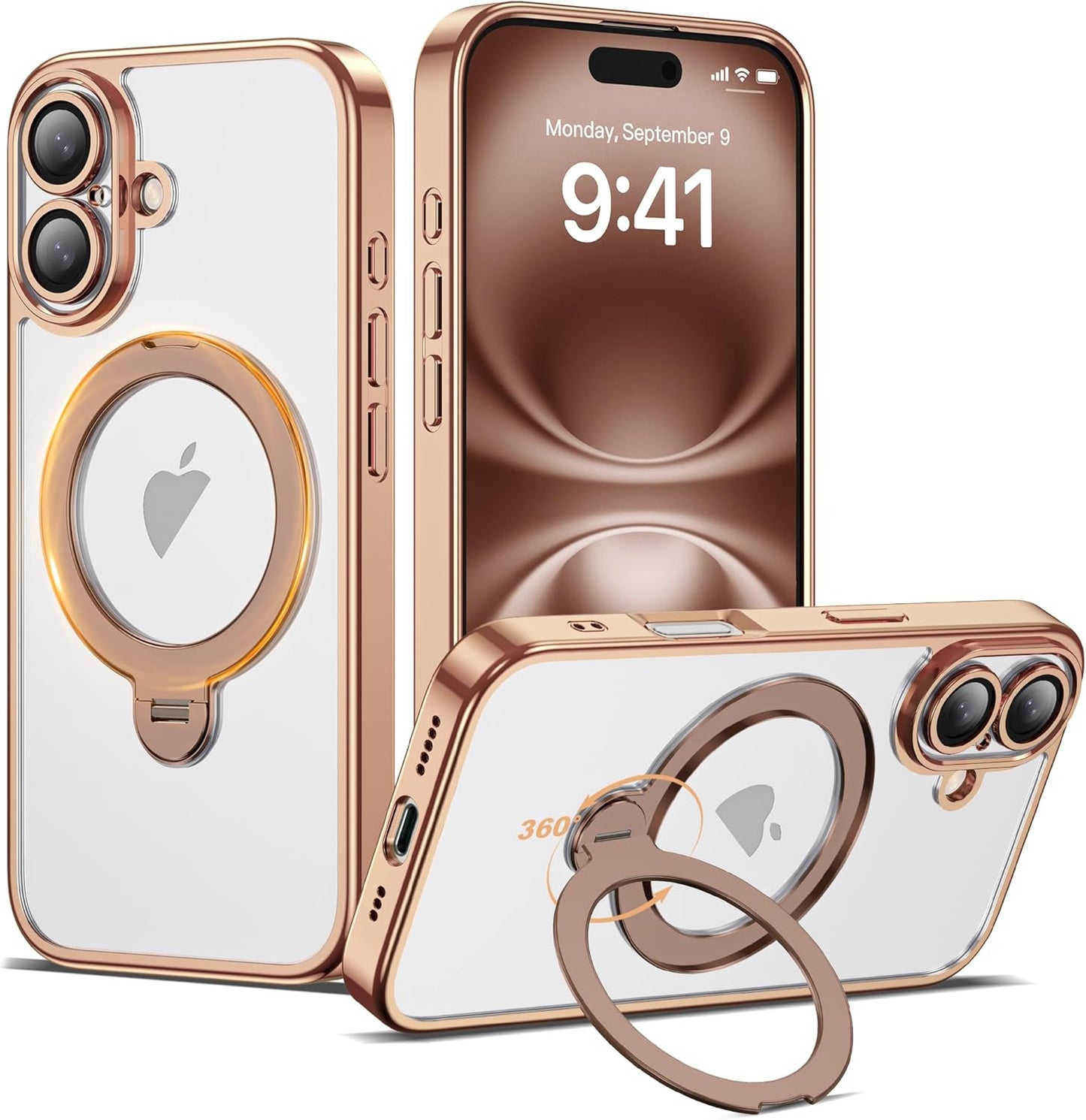 Compatible with iPhone 16 Case with 360 Rotatable Magnetic Stand