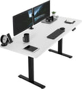 71 x 30 in Standing Desk with White Top and Black Frame - Electric